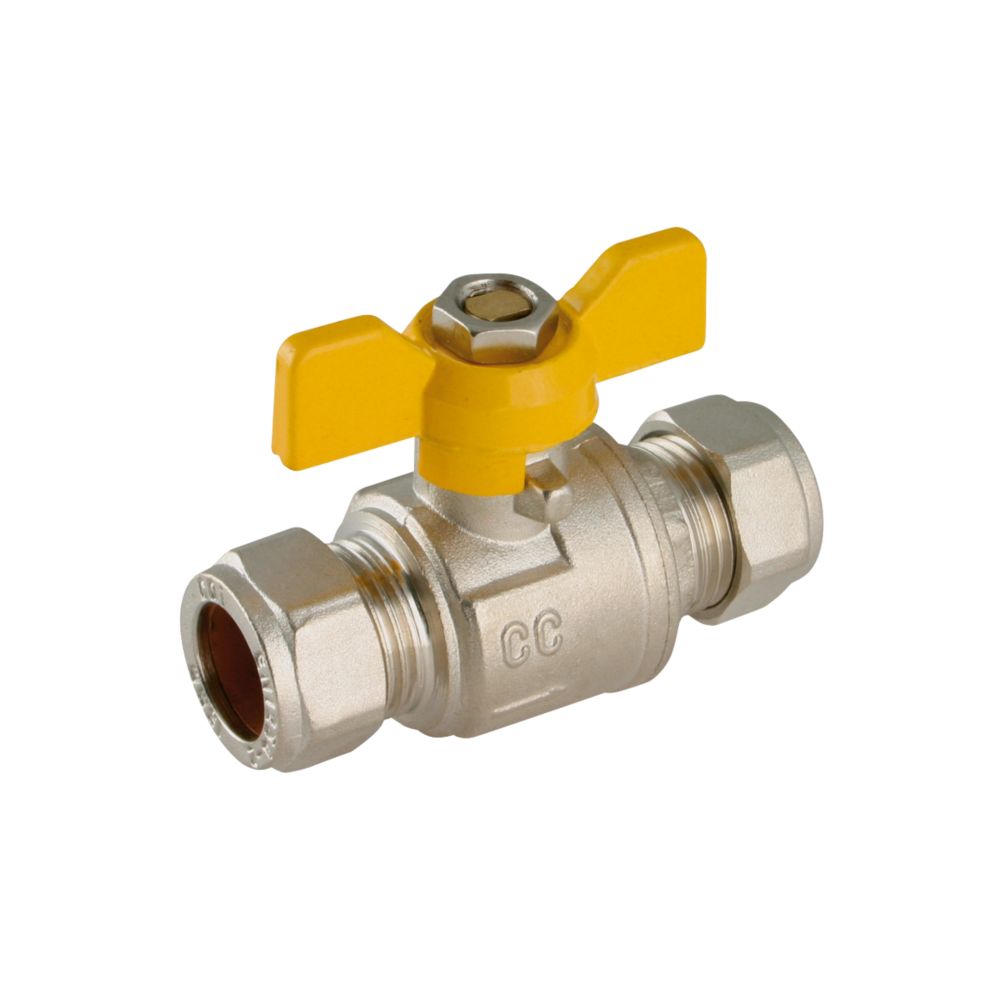 Image of Tesla Tee Ball Valve Yellow 15mm 