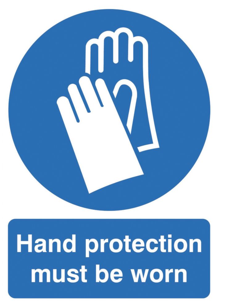 Image of "Hand Protection Must Be Worn" Sign 210mm x 148mm 