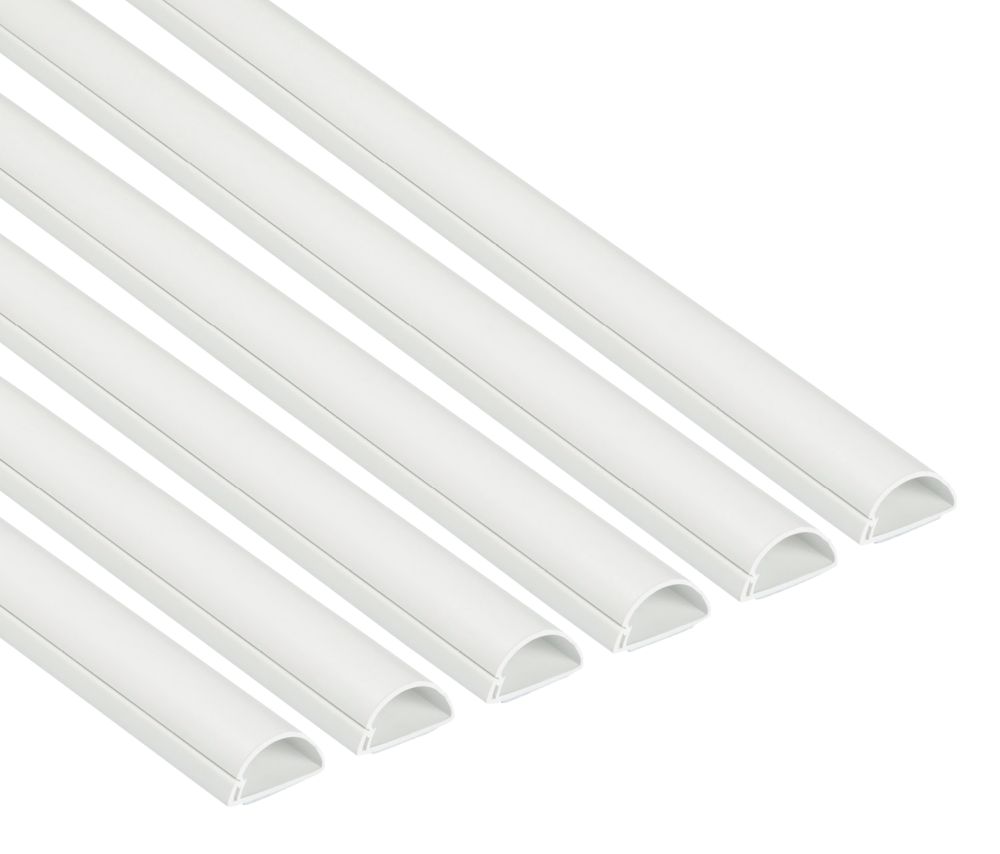 Image of D-Line PVC White Mini Trunking 30mm x 15mm x 2m 6 Pack 