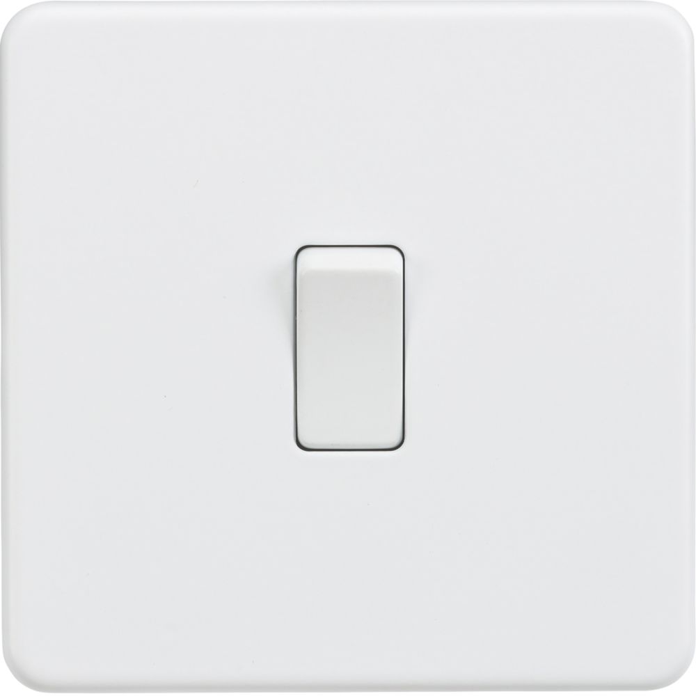 Image of Knightsbridge 10AX 1-Gang 2-Way Light Switch Matt White 