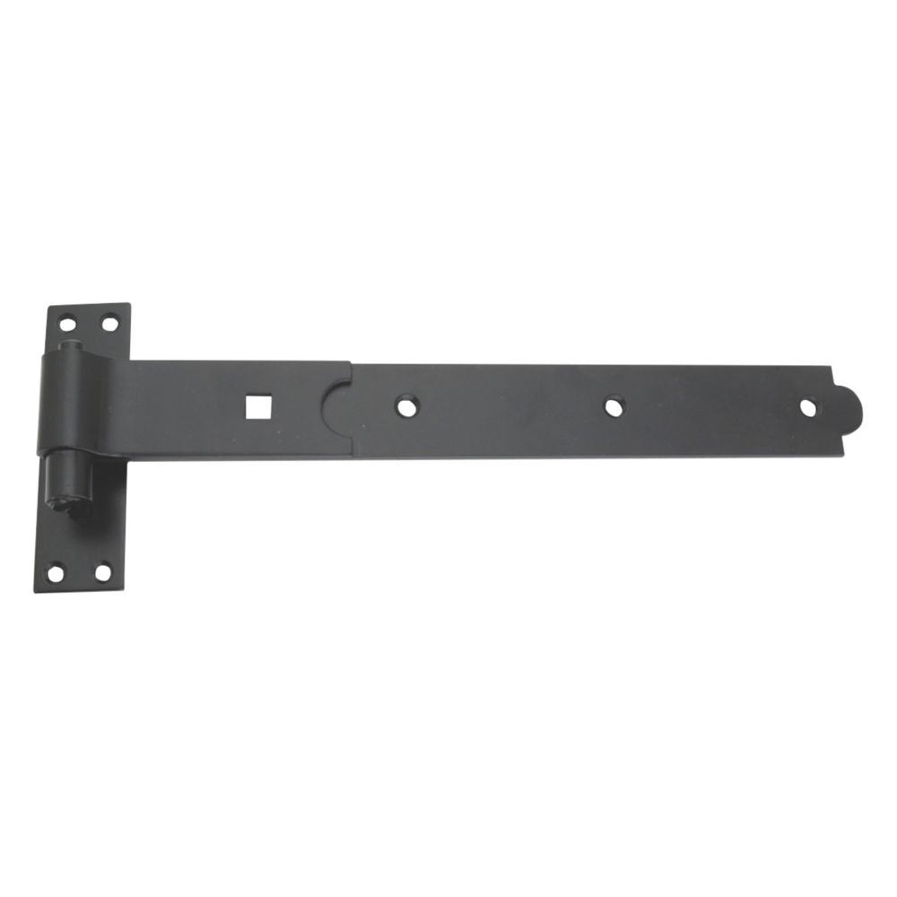 Image of Smith & Locke Black Powder-Coated Gate Hinge Straight Hook & Band 44mm x 457mm x 165mm 