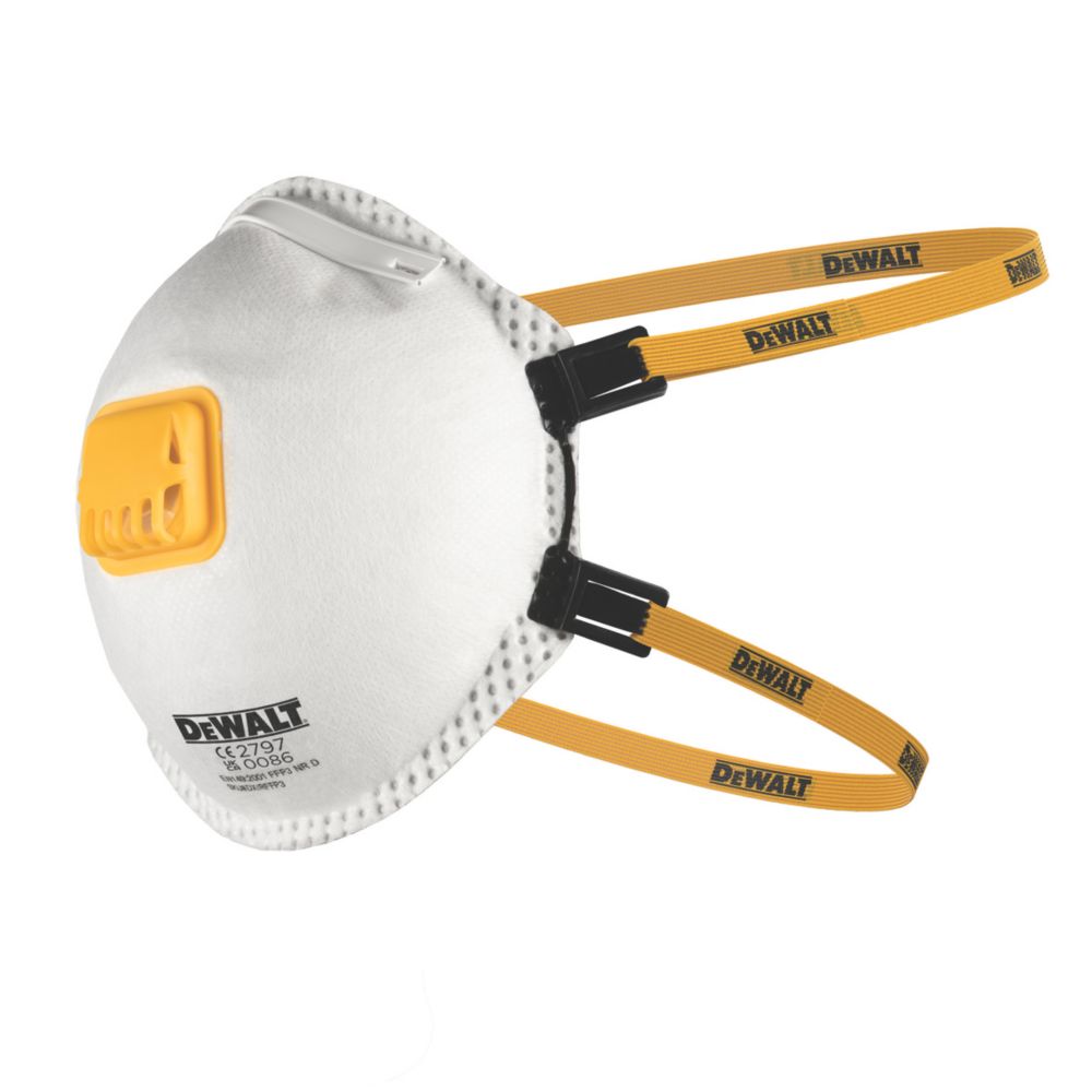Image of DeWalt Moulded FFP3 NR D Valved Disposable Masks P3 2 Pack 
