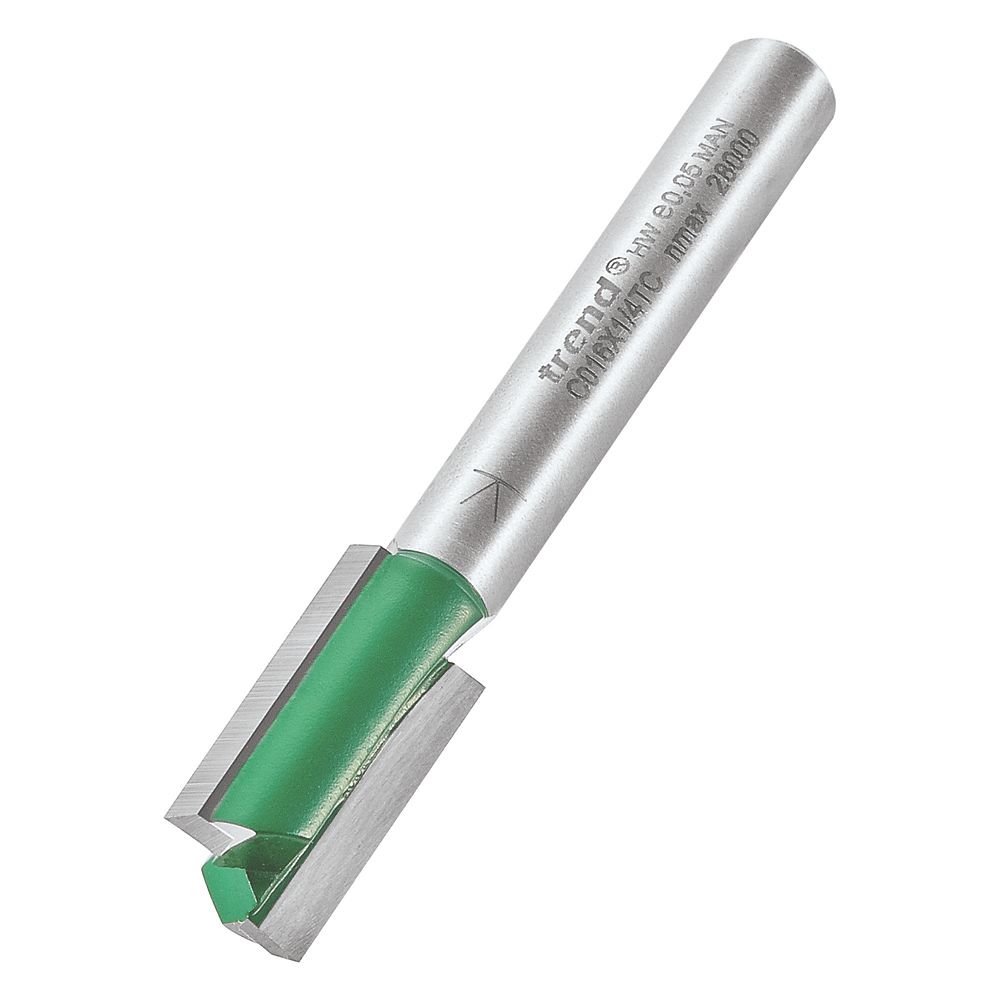 Image of Trend C016X1/4TC 1/4" Shank Double-Flute Straight Router Cutter 10mm x 19.1mm 