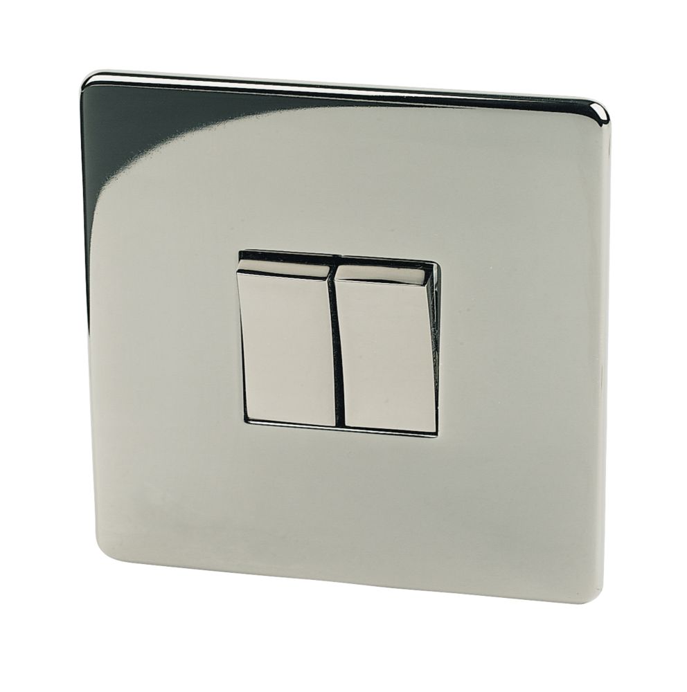 Image of Crabtree Platinum 10AX 2-Gang 2-Way Light Switch Black Nickel 