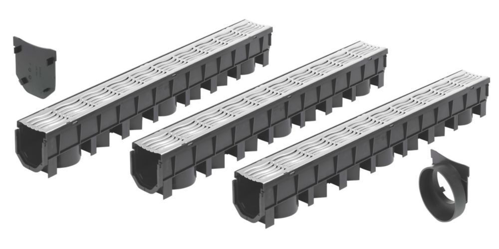 Image of FloPlast FloDrain Drainage Pack Silver 115mm x 1m 3 Pack 