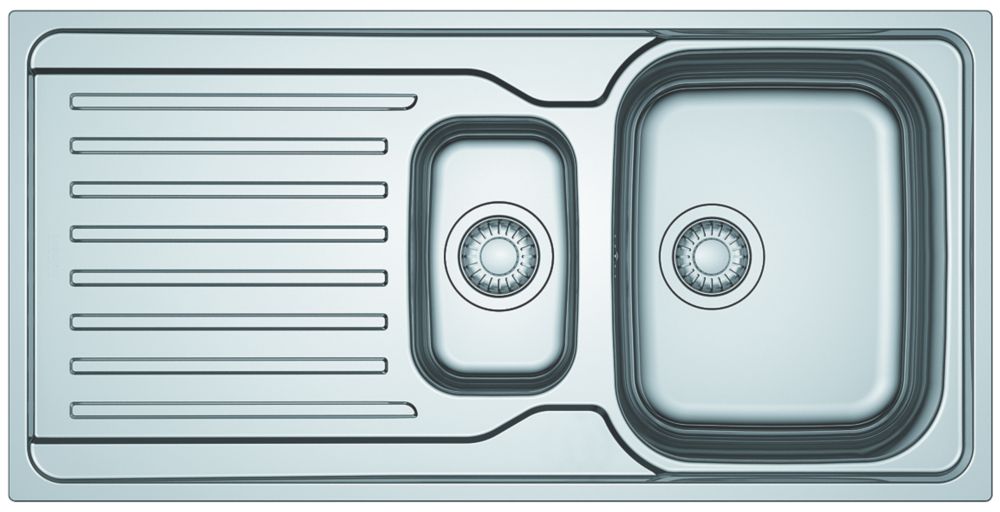 Image of Franke Antea 1.5 Bowl Stainless Steel Reversible Inset Sink & Drainer 1000mm x 500mm 