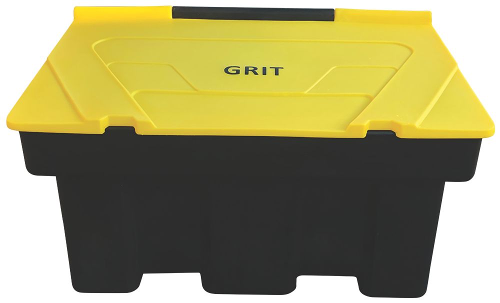 Image of Eco-Friendly Stackable Grit Bin Black / Yellow 350Ltr 