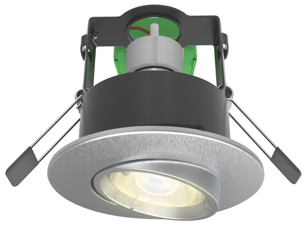Image of 4lite WiZ Connected Adjustable Fire Rated LED Smart Downlight Satin Chrome 4.9W 345lm 