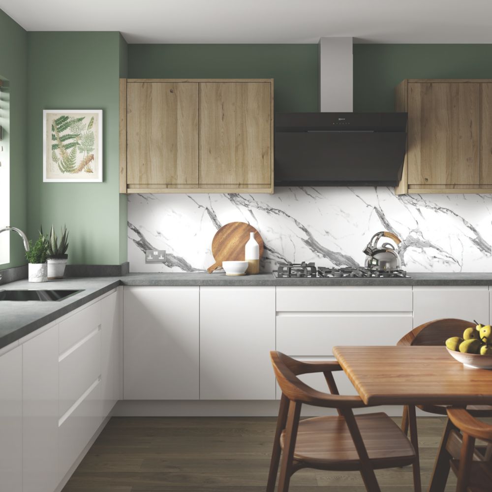 Image of Splashwall White Marble Alloy Splashback 600mm x 800mm x 4mm 