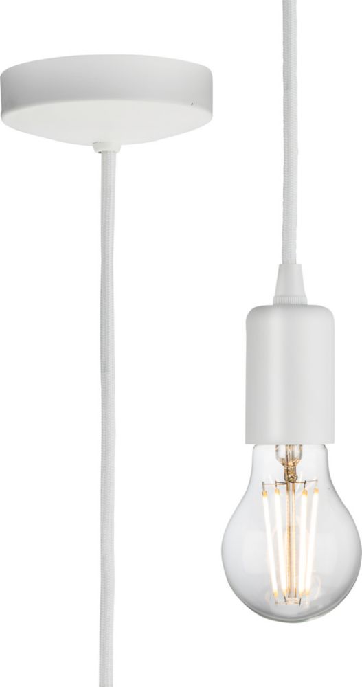 Image of Knightsbridge Contemporary Long Pendant Matt White 