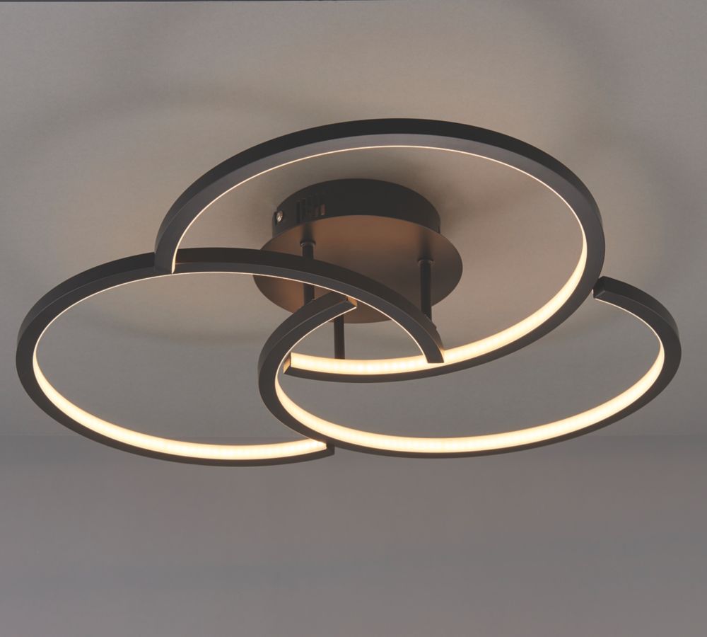 Image of Quay Design Cooper LED Semi-Flush Light Matt Black 20W 1250lm 