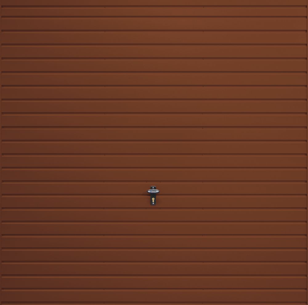 Image of Gliderol Horizontal 7' 6" x 7' Non-Insulated Framed Steel Up & Over Garage Door Clay Brown 