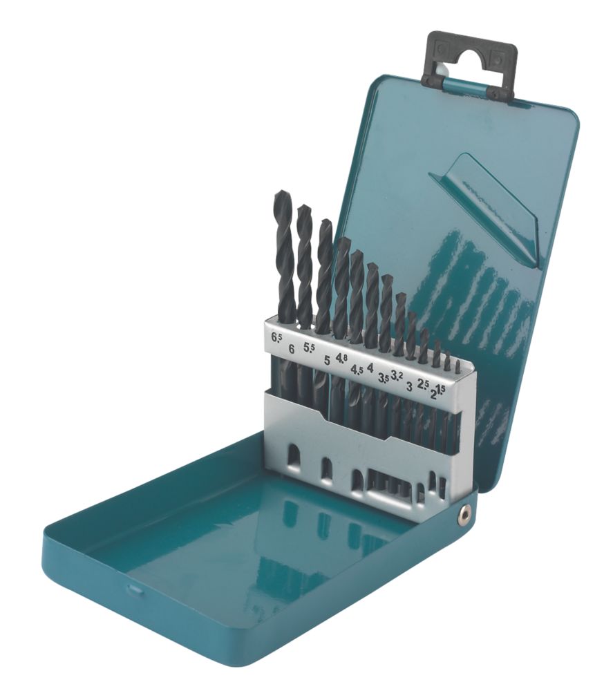 Image of Makita D-54075 Straight Shank HSS-R Drill Bit Multi-Pack 13 Pcs 