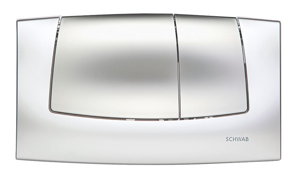 Image of Fluidmaster Schwab Onda 227747 Dual-Flush Flushing Plate Gloss/Matt Chrome 