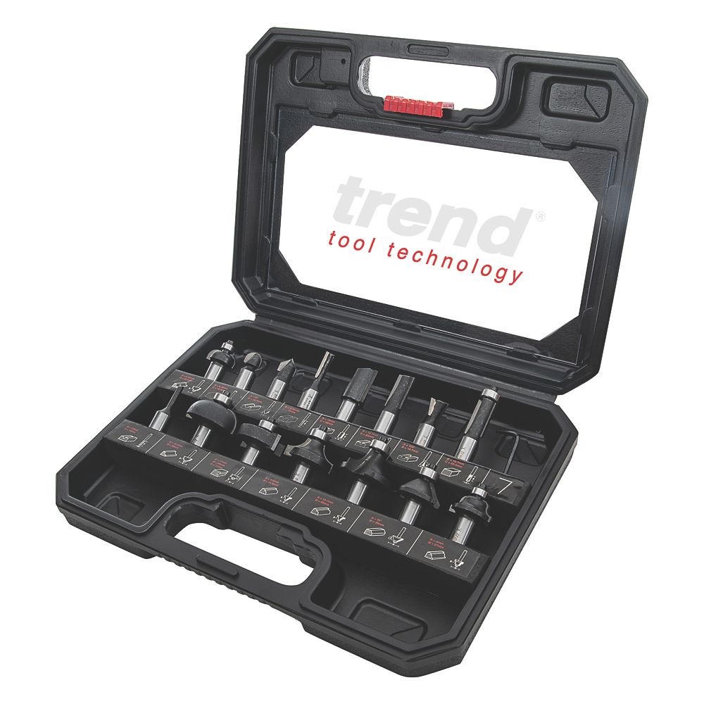 Image of Trend 1/2" Shank Router Cutter Starter Set 15 Pcs 