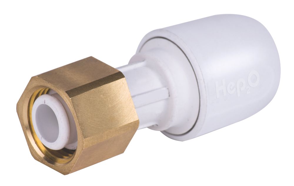 Image of Hep2O Plastic Push-Fit Straight Tap Connector 15mm x 3/4" 