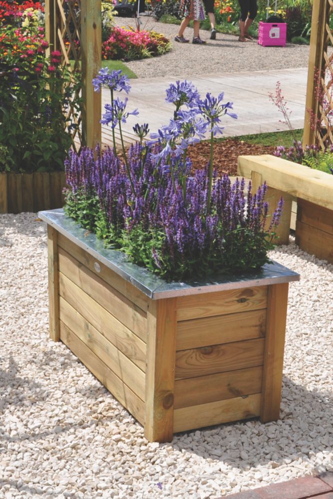 Image of Forest Cambridge Rectangular Planter Wood 1000mm x 500mm x 500mm 