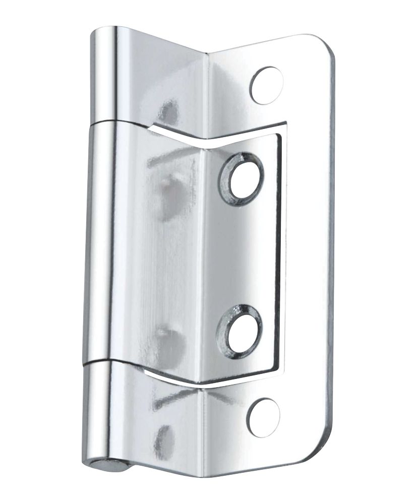 Image of Smith & Locke Polished Chrome Double Cranked Door Hinges 50mm x 64.6mm 2 Pack 