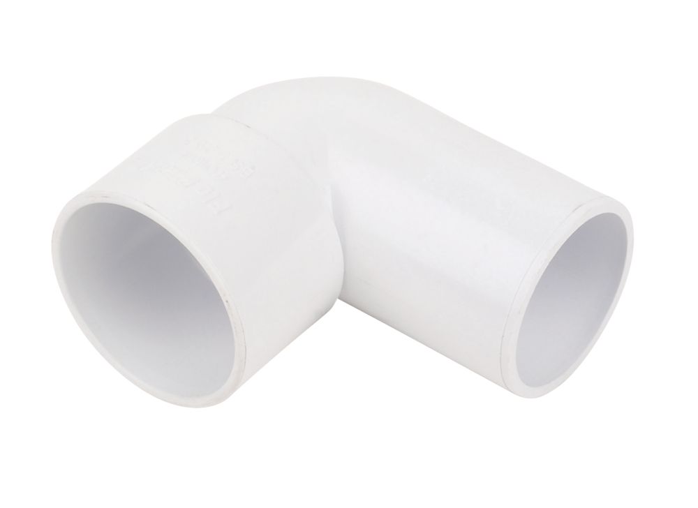 Image of FloPlast Conversion Bends 90Â° White 40mm 5 Pack 