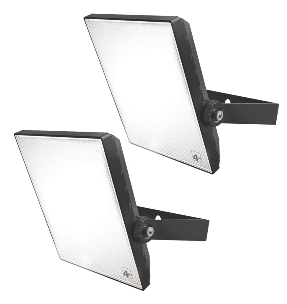 Image of 4lite Outdoor LED Floodlight Black 10W 885lm 2 Pack 