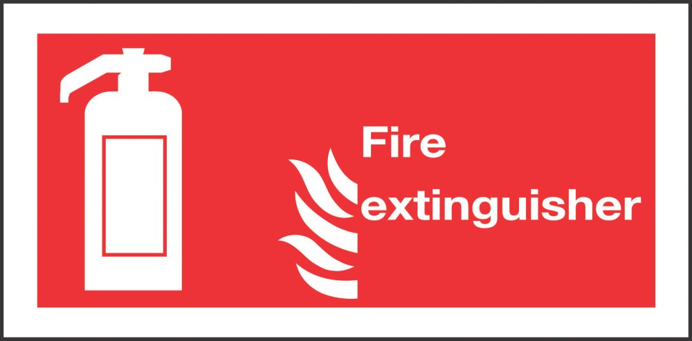 Image of Non Photoluminescent "Fire Extinguisher" Signs 100mm x 200mm 50 Pack 