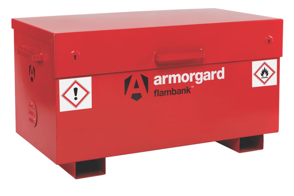 Image of Armorgard Flambank Hazardous Storage Box Red 1275mm x 665mm x 660mm 