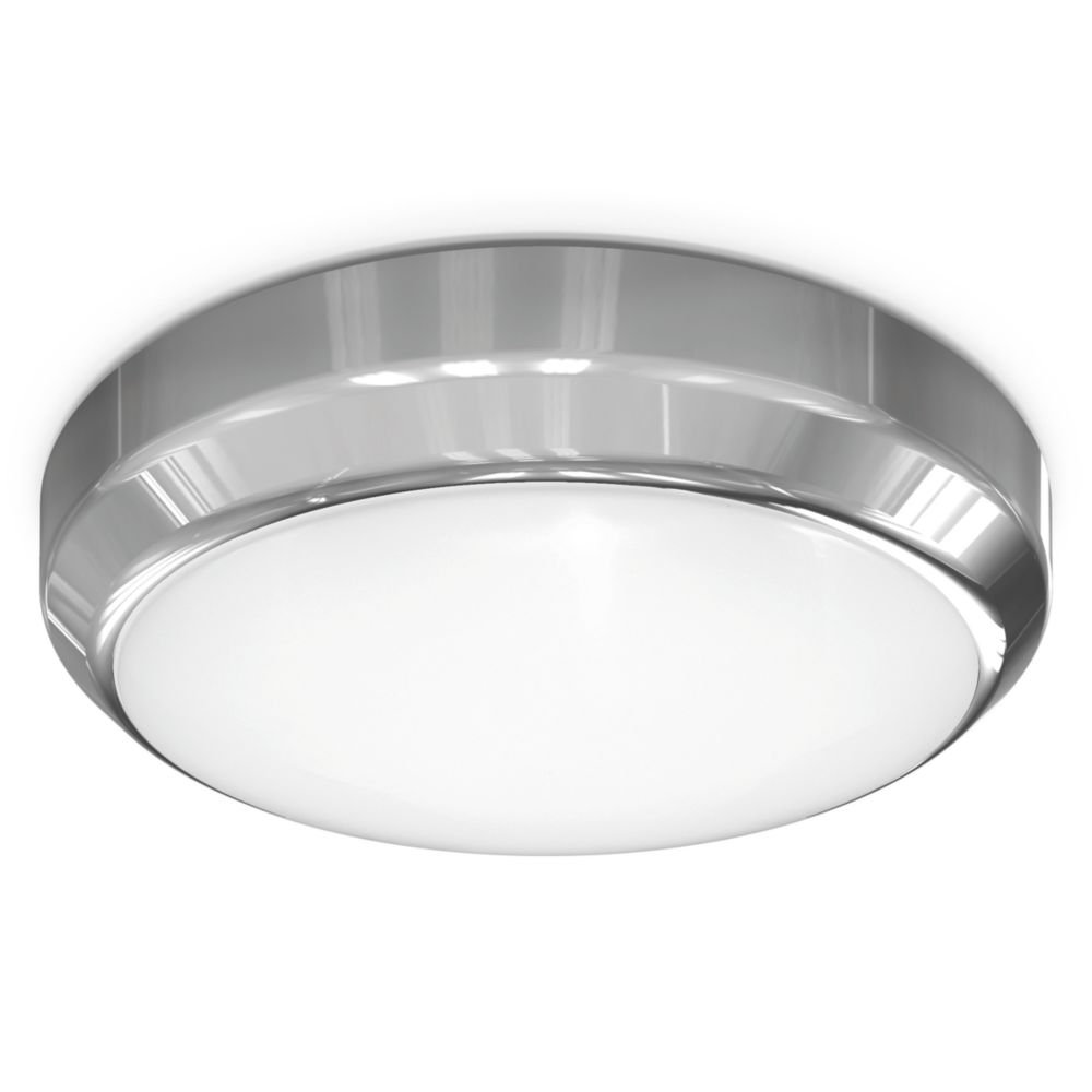Image of 4lite Indoor Maintained Emergency Round LED Wall/Ceiling Light Chrome 13W 1100lm 
