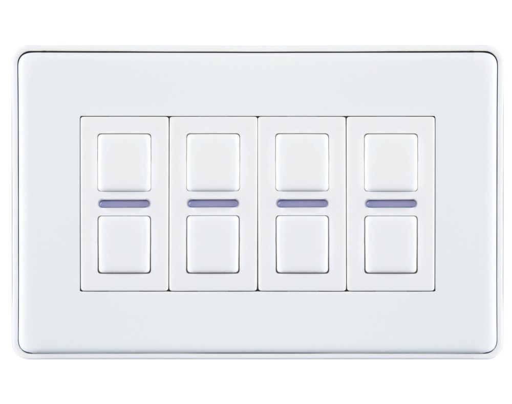 Image of Lightwave 4-Gang 2-Way LED Smart Dimmer Switch White 
