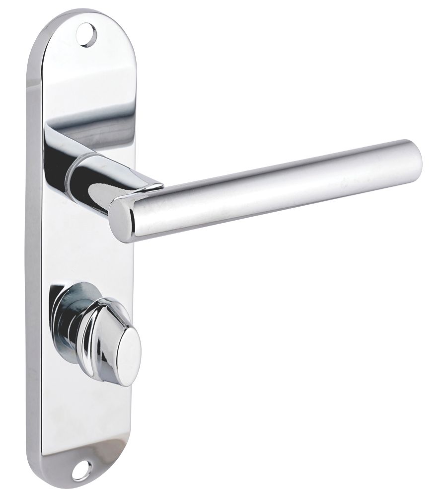 Image of Smith & Locke Asker Fire Rated WC Door Handles Pair Polished Chrome 