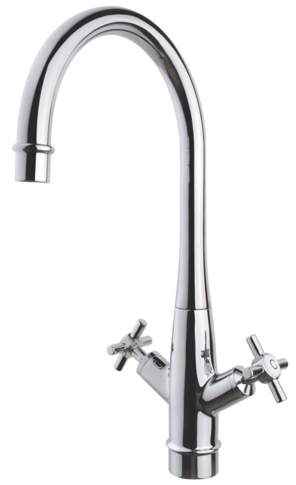Image of Swirl Isobel Dual-Lever Kitchen Mono Mixer Tap Chrome 