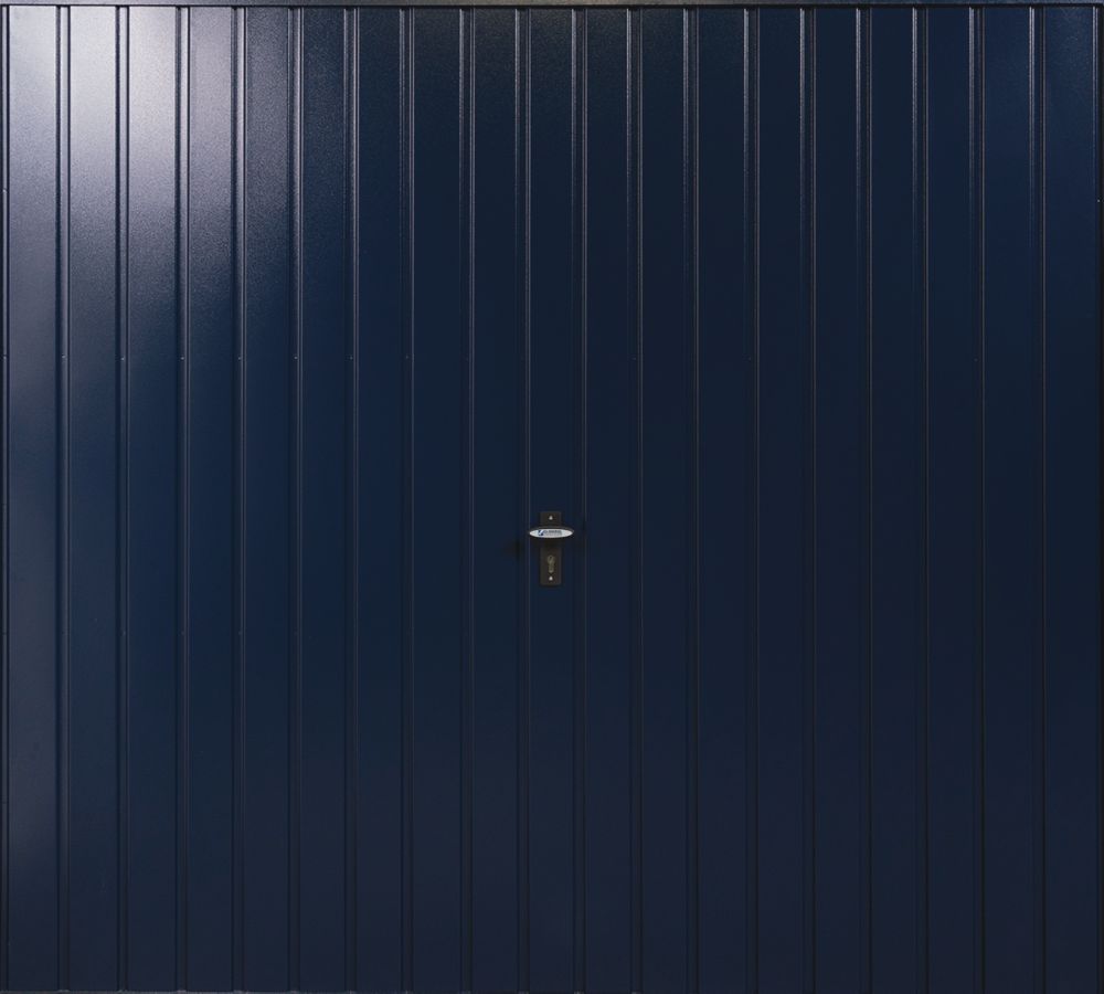 Image of Gliderol Vertical 7' 6" x 6' 6" Non-Insulated Frameless Steel Up & Over Garage Door Steel Blue 