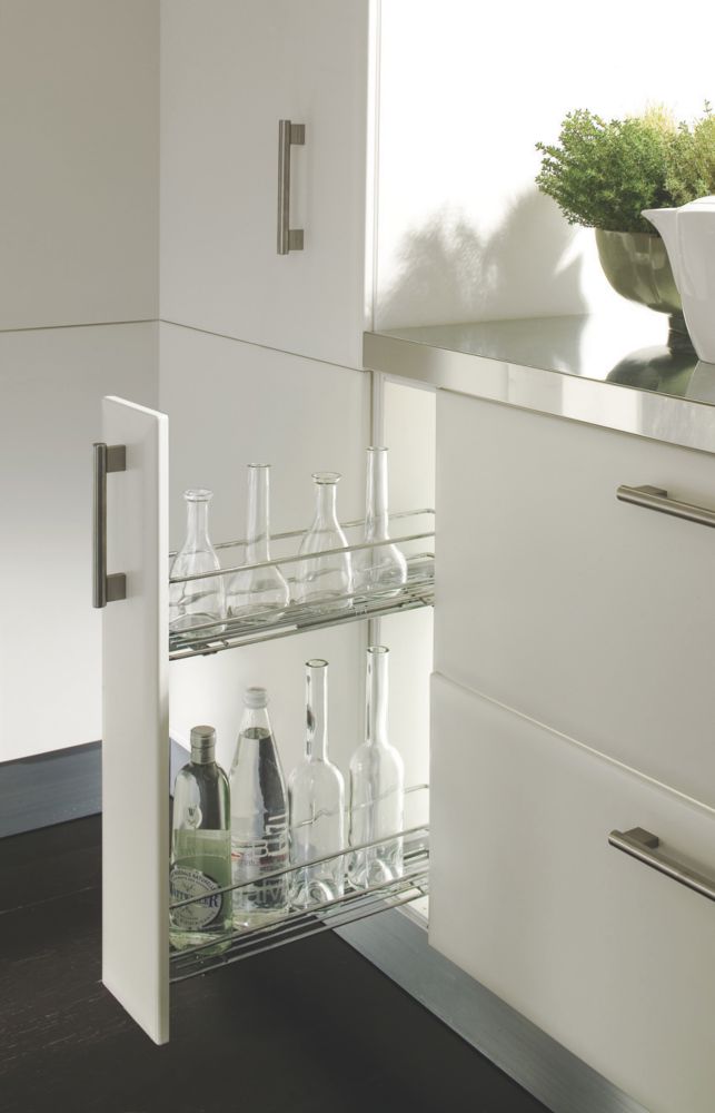 Image of Hafele 2-Shelf Pull-Out Unit Chrome 464mm x 100mm x 484mm 