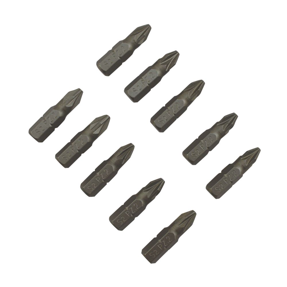 Image of 1/4" 25mm Hex Shank PZ2 Screwdriver Bits 10 Pack 