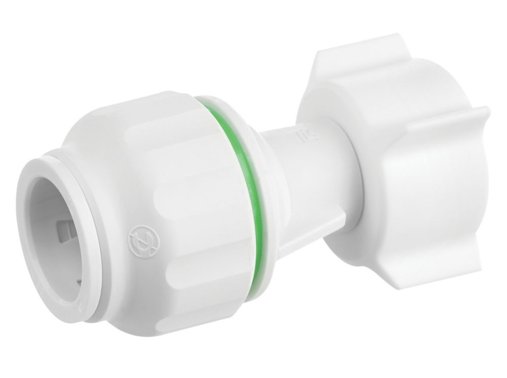 Image of Flomasta Twistloc SPSU6745M Plastic Push-Fit Straight Tap Connector 22mm x 3/4" 2 Pack 