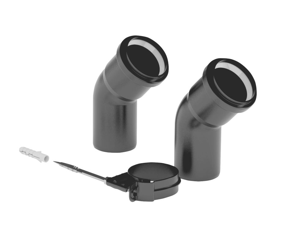 Image of Vaillant Flue Elbow Black 45Â° 2 Pack 