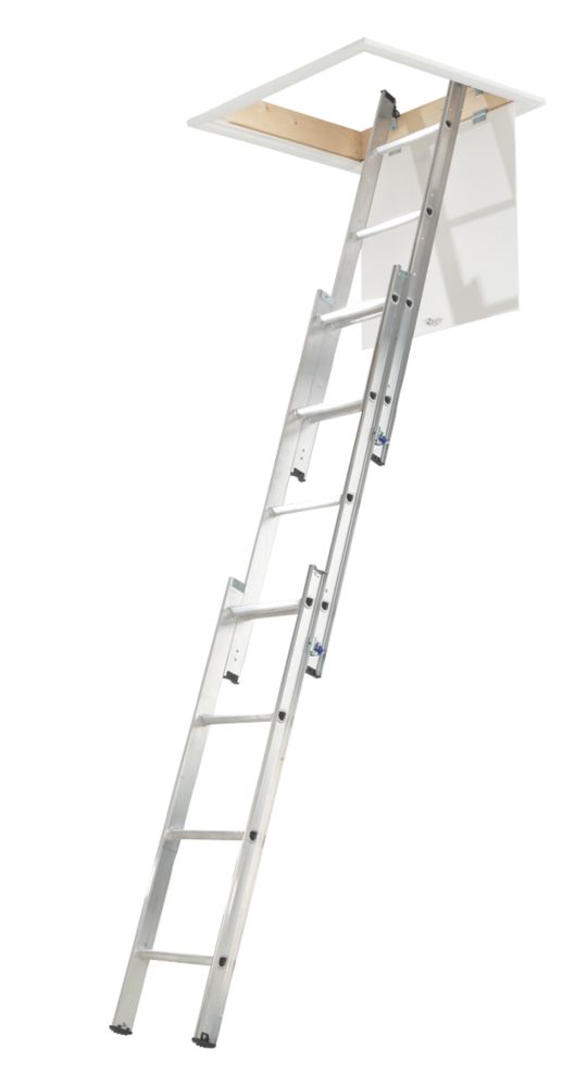 Image of 3-Section Aluminium Loft Ladder 3m 