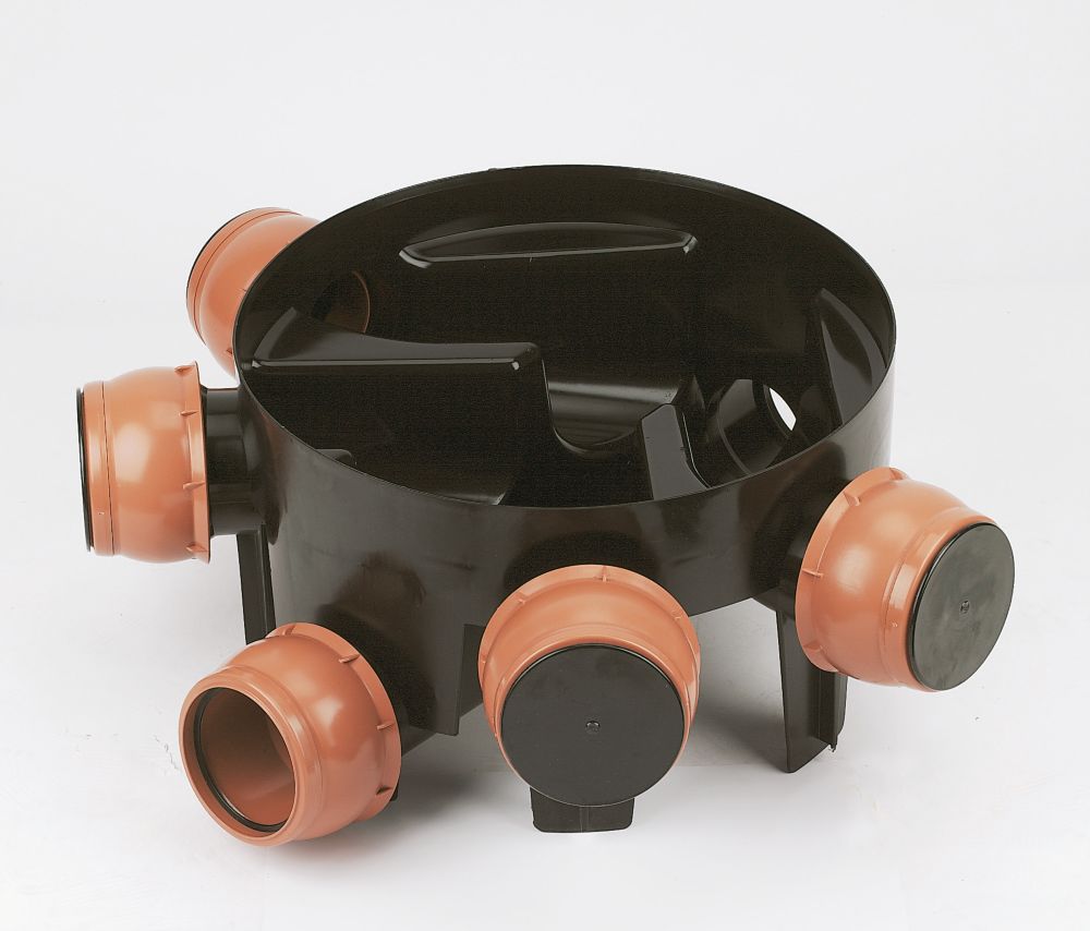 Image of FloPlast Push-Fit 5-Inlet Adjustable Inspection Chamber Base 450mm 