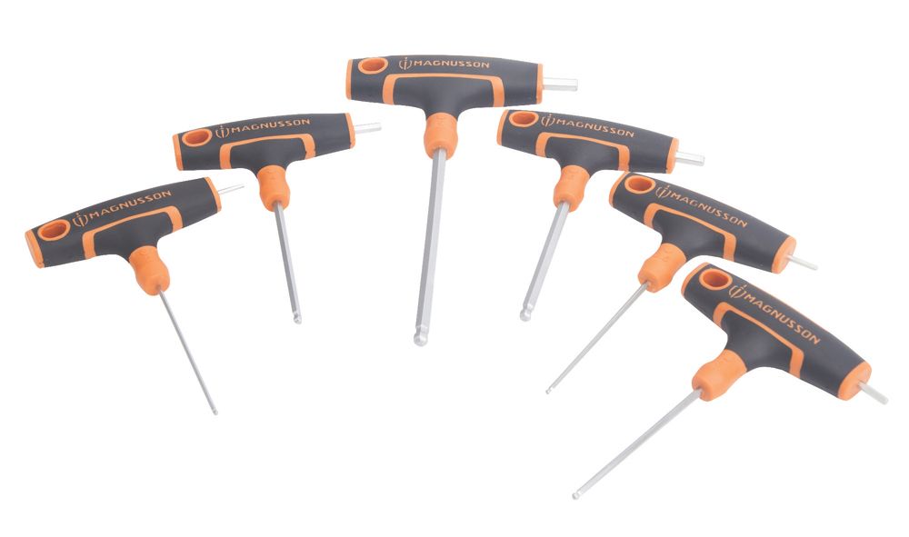Image of Magnusson Metric T-Handle Ball-End Metric Hex Key Set 6 Pcs 