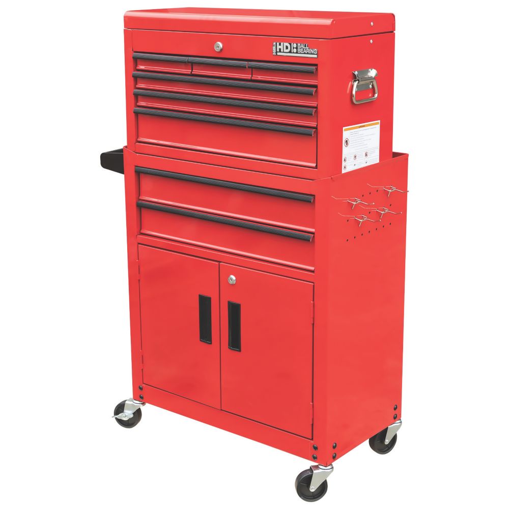 Image of Hilka Pro-Craft 8-Drawer Combination Set with Ball Bearing Drawer Slides 