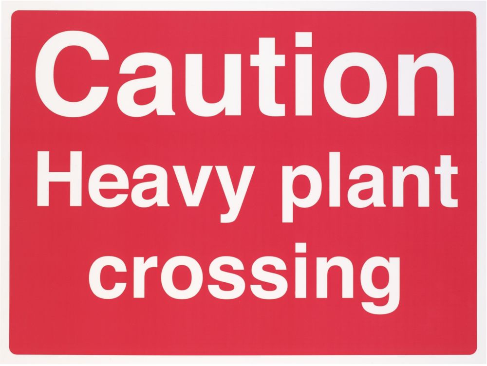 Image of "Caution Heavy Plant Crossing" Sign 450mm x 600mm 