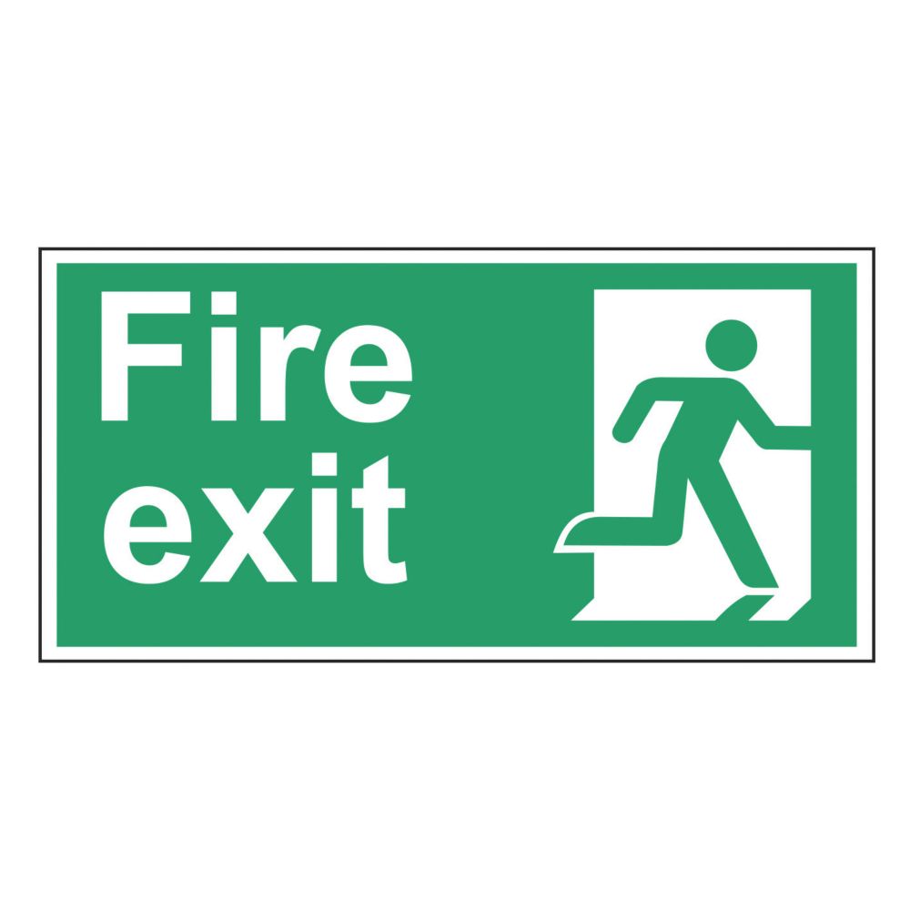 Image of Non Photoluminescent "Fire Exit Man Right" Sign 150mm x 300mm 