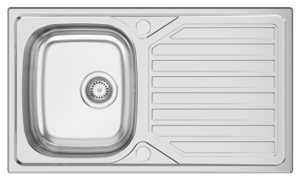 Image of Clearwater OKIO 1 Bowl Stainless Steel Kitchen Sink & Drainer 860mm x 500mm 