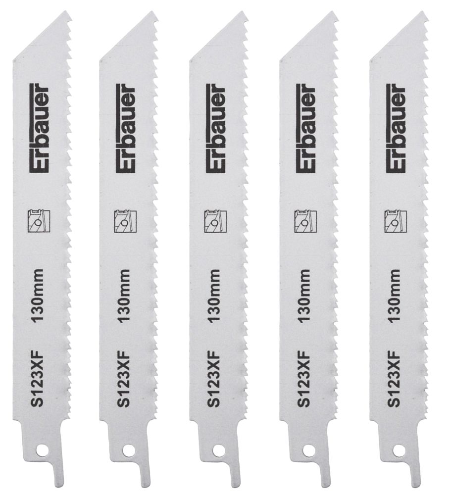 Image of Erbauer S123XF Sheet Metal Reciprocating Saw Blades 150mm 5 Pack 