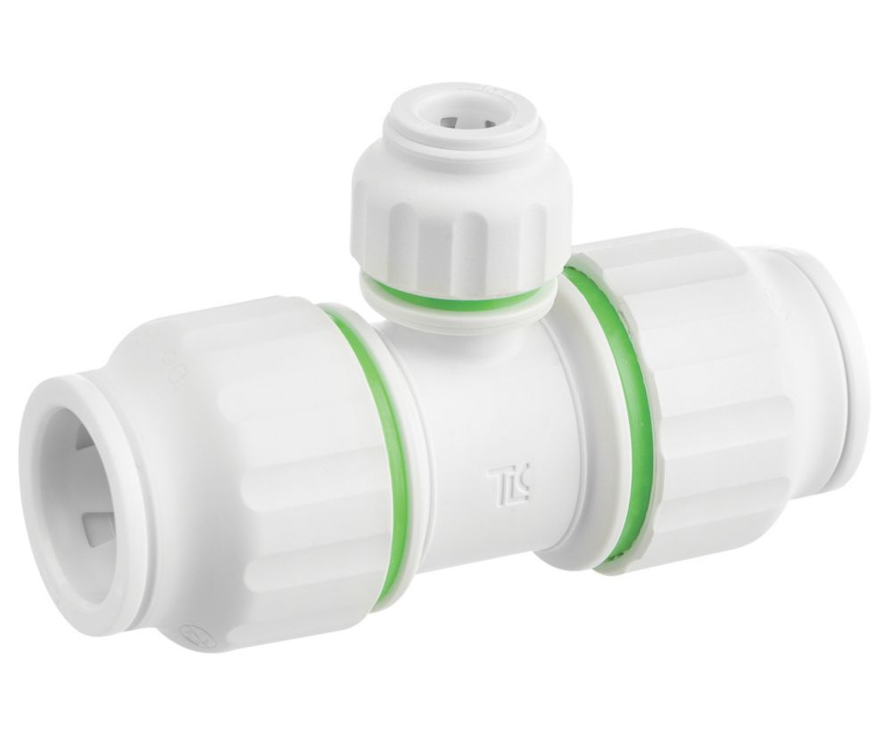 Image of Flomasta Twistloc SPT67441M Plastic Push-Fit Reducing Tee 22mm x 22mm x 10mm 