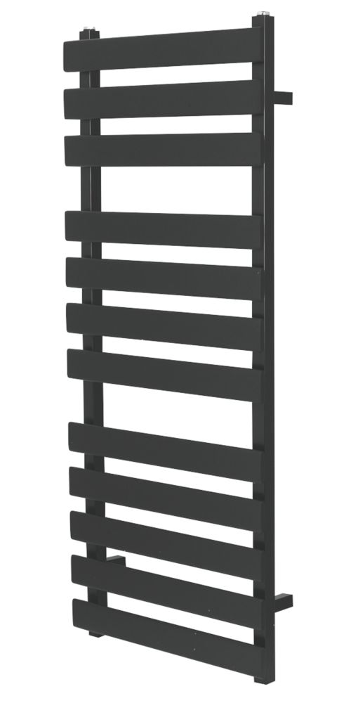 Image of Towelrads Perlo Flat-Fronted Designer Towel Radiator 1200mm x 500mm Black 1825BTU 