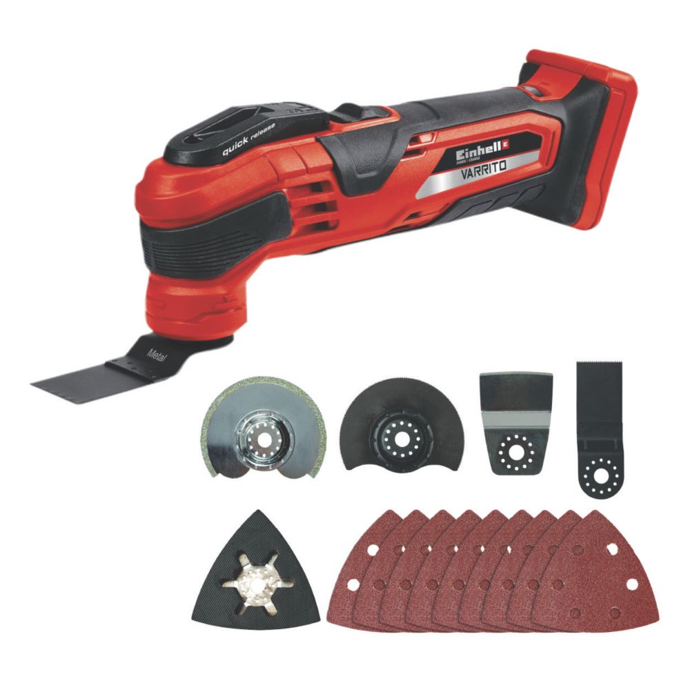 Image of Einhell Varrito 18V Li-Ion Power X-Change Cordless Multi-Tool & 14 Accessories - Bare 