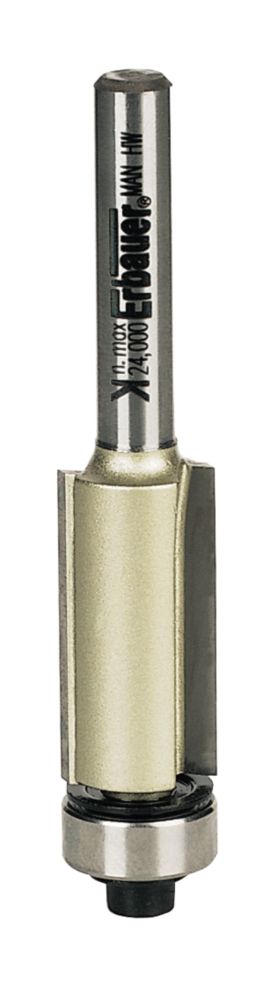 Image of Erbauer Pro Flush 1/4" Shank Double-Flute Straight Trim Bit 12.7mm x 25.4mm 
