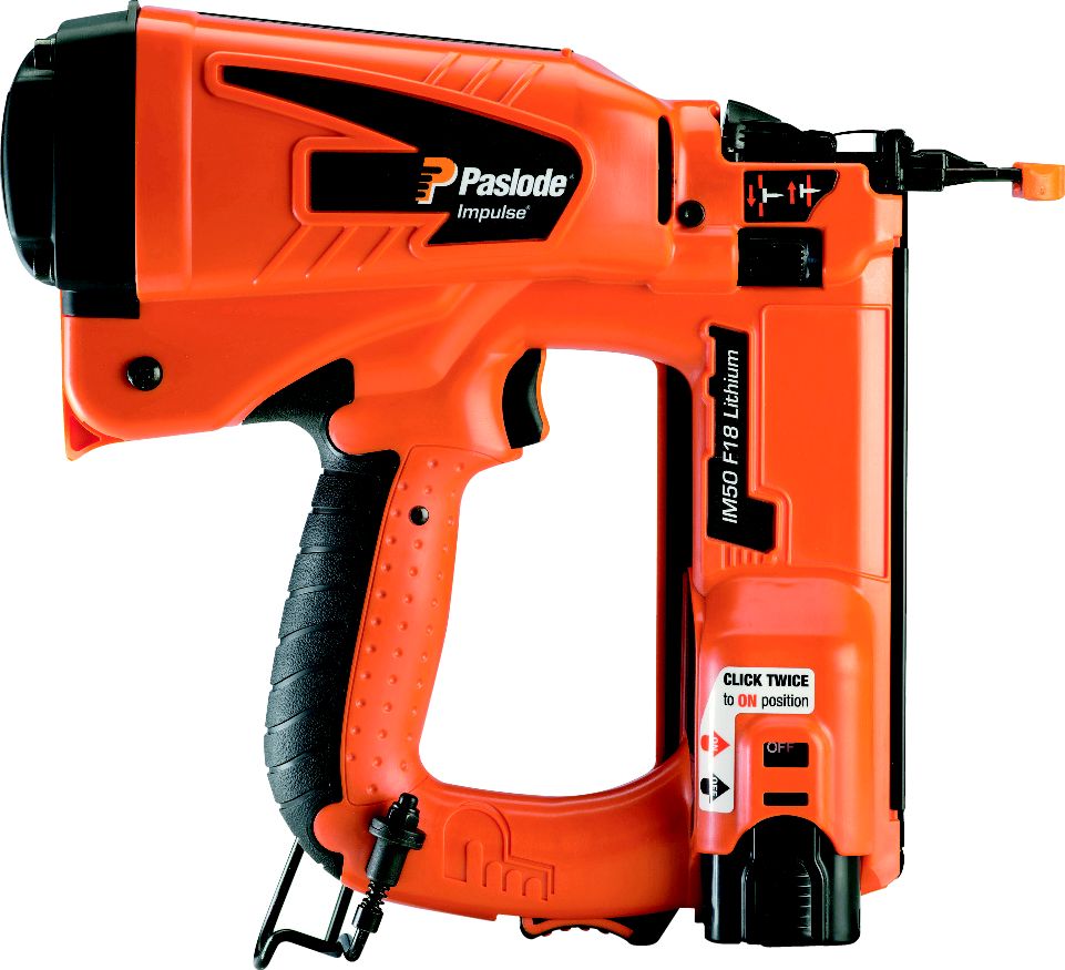 Image of Paslode IM50 F18 50mm 7.4V 1 x 2.1Ah Lithium Second Fix Cordless Gas Nail Gun 
