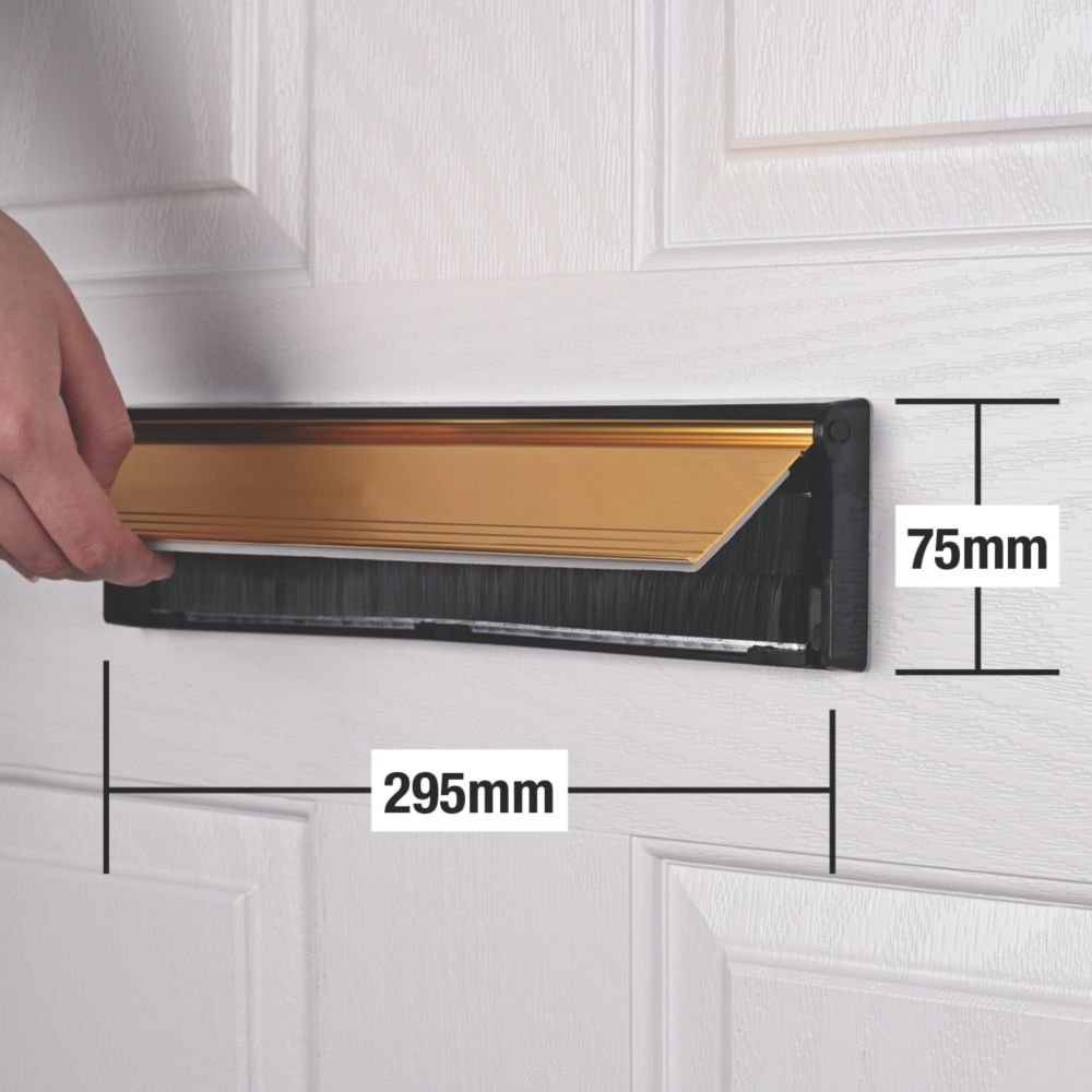 Image of Stormguard Sleeved Letter Box Gold 295mm x 75mm 