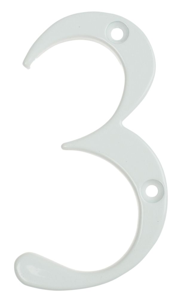 Image of Fab & Fix Door Numeral 3 White 80mm 